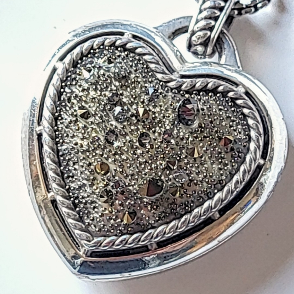 Brighton CRYSTAL ROCKS HEART LOCKET - LIFE IS A JOURNEY - 34" CHAIN - Picture 7 of 7